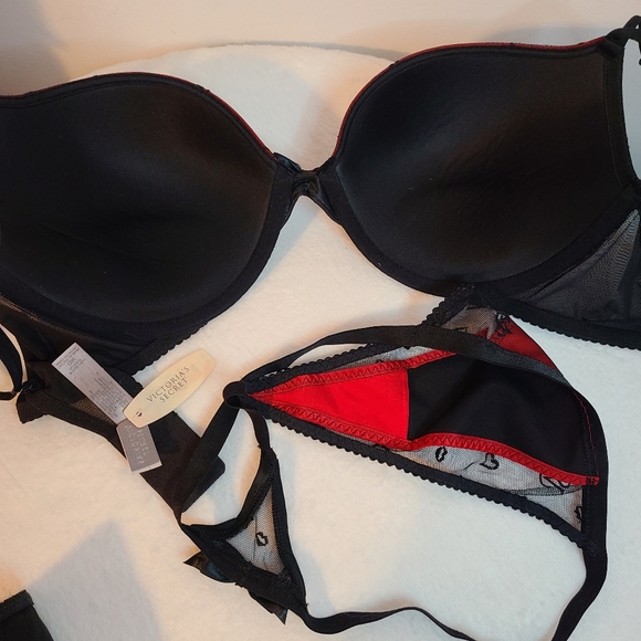 Rare Y2K Victoria's Secret Very Sexy 3pc Bra/ Panty/ Garter Set Size 36D/med - Picture 7 of 9